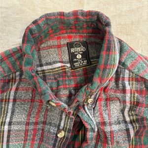 Red Head Brand Holiday Red Green Plaid Flannel Shirt Size Small